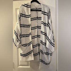 Sienna Sky Black and White Striped Cardigan
